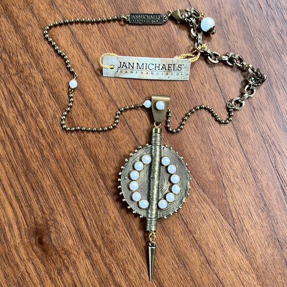 Vintage Jan Michaels of San Francisco “Baule “ brass necklace